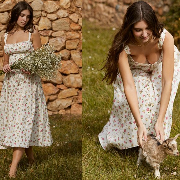 HOUSE OF CB 'Tatiana' Rose Print Midi Sundress NWOT - Picture 7 of 13